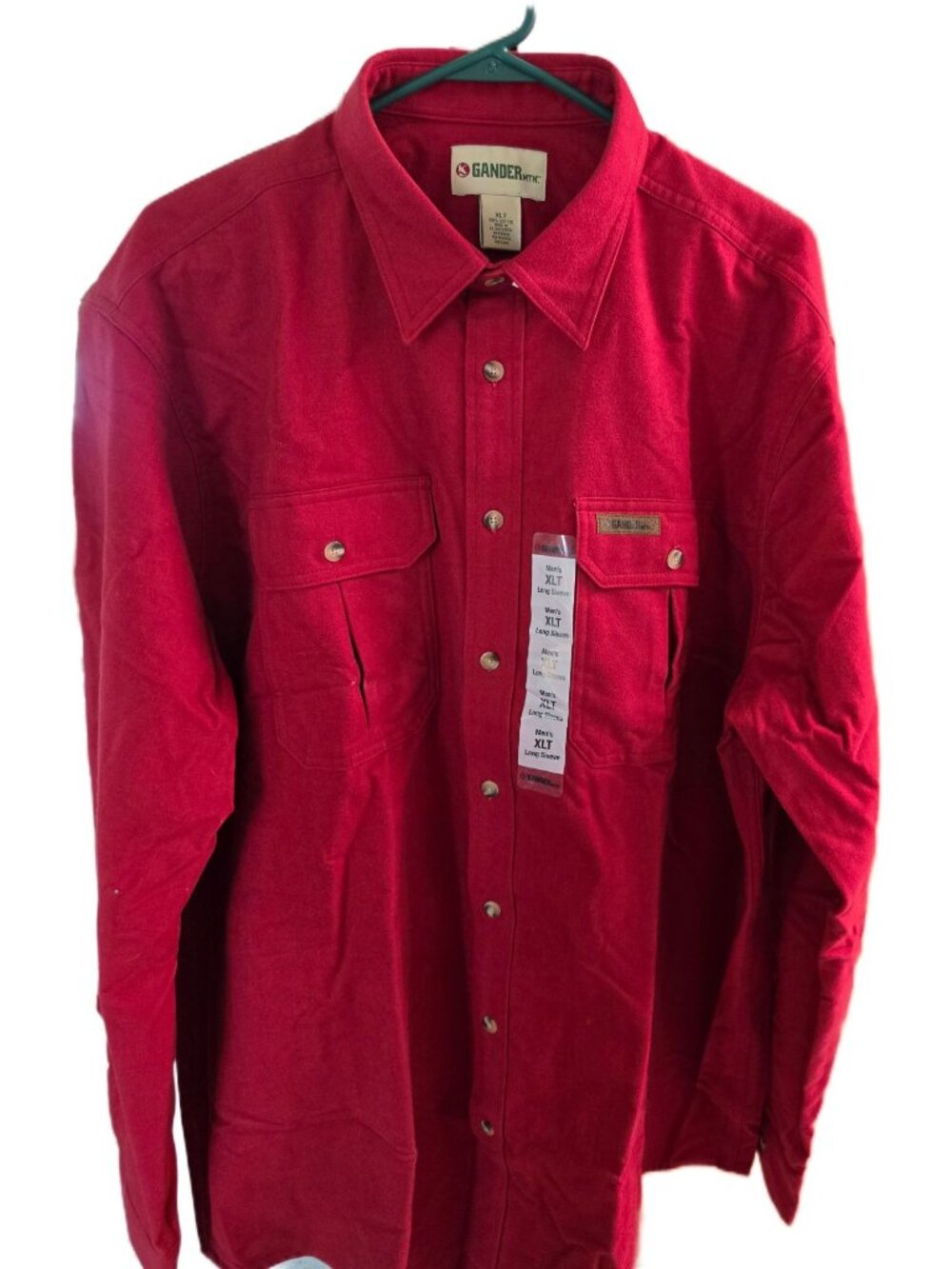 NWT Gander Mtn 9 oz Super Heavyweight Chamois Shirt Red Relaxed Fit Mens XLT XL